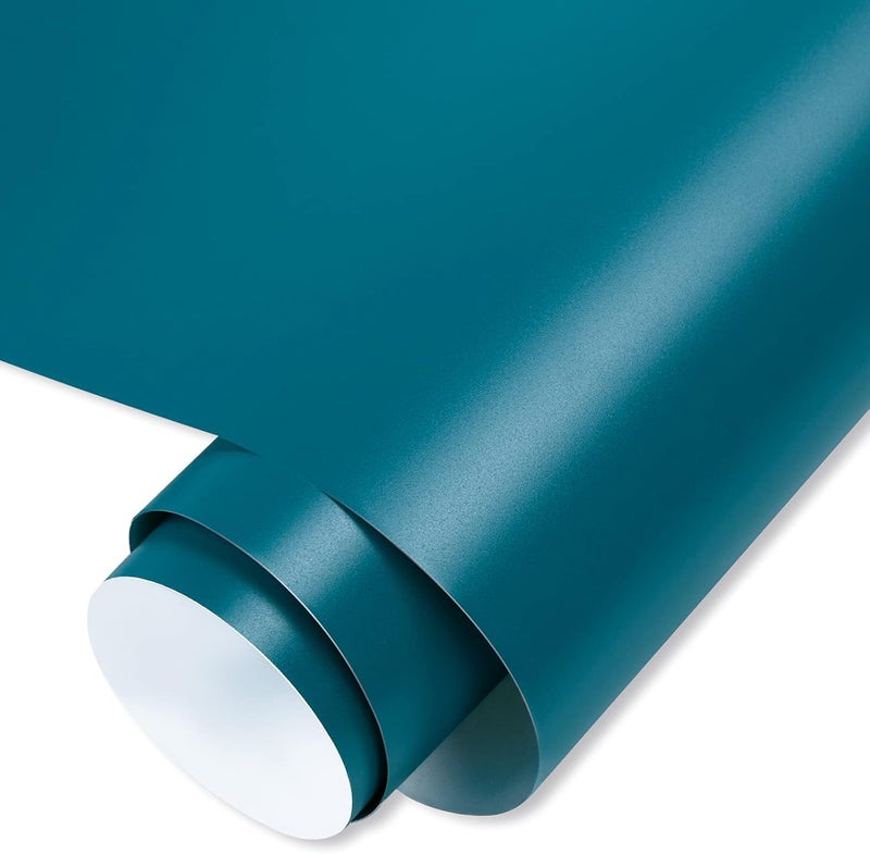 Gatichetta Aqua Vinyl Burgundy Self Adhesive Vinyl Craft Permanent Vinyl Roll 12" x 10ft for DIY Sticker, Decals, Home Decor, Matte Aqua - Image 1